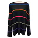 The Elder Statesman Black Multi Striped Cashmere Knit Sweater - Autre Marque
