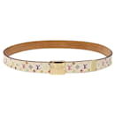 LOUIS VUITTON Monogram Multicolor Ceinture Belt White LV Auth 136549 - Louis Vuitton