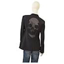 Philipp Plein Couture Black Tailored Blazer Crystal Embellished Skull Back sz L - Autre Marque