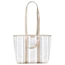 Balenciaga Gray Medium Woven Calfskin Barbes East West Shopper Bag