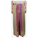Multicolour silk striped wide-leg trousers - size L - Autre Marque