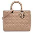 Dior Brown Large Lambskin Cannage Lady Dior