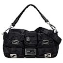 Sac à main convertible Baguette Multipoche en nylon noir Fendi
