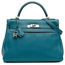 Hermès Blue Clemence Kelly II Retourne 32