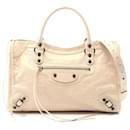 Balenciaga City Medium Leather Handbag Beige