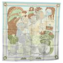 Foulard HERMES Carré 90 ""ARMETS PANACHE"" Soie Bleu Auth 139211 - Hermès
