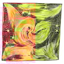 Foulard HERMES Carré 90 ""FEUX DU CIEL"" Soie Jaune Auth 138498 - Hermès