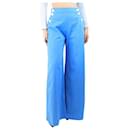 Blue cotton button-front trousers - size M - Autre Marque