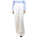 White linen wide-leg trousers - size UK 12 - Autre Marque