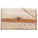 Dior Brown Honeycomb Canvas Chain Shoulder Bag