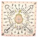 Écharpe HERMES Carre 90 Soie Rose Auth ki5966 - Hermès