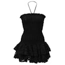 Charo Ruiz Megan Strapless Broderie Anglaise Mini Dress in Black Cotton - Autre Marque