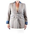 Brown check tweed jacket - size UK 14 - Autre Marque