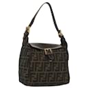 Sac à bandoulière en toile Zucca FENDI noir et marron Auth 139367 - Fendi