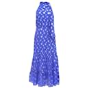  Rixo Eleanor Polka Dot Midi Tiered Dress Blue Silk - Autre Marque