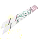 Hermès White Les Voitures a Transformation Silk Twilly Scarf