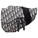 Dior Blue Oblique Canvas Saddle Crossbody