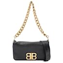 Balenciaga Black Small Leather BB Soft Flap Satchel