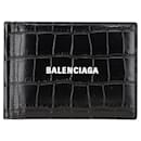 Balenciaga Cash Crocodile-embossed Leather Wallet