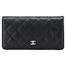 Chanel Coco Mark Matelassé Caviarskin Long Wallet