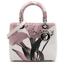 Dior White Medium Deerskin Floral Printed Lady Dior
