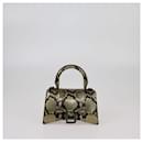 Balenciaga Gold/Black Python XS Hourglass Top Handle Bag