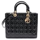 Dior Lady Dior Patent Leather Handbag