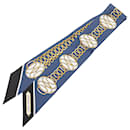Hermès Blue Lift Profile Silk Twilly Scarf