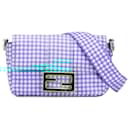 Sac à main convertible en nylon mini Baguette Fendi Blue Joshua Vides