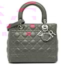 Dior Purple Medium Lambskin Cannage Lady Dior