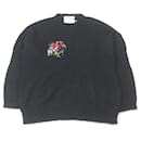 DAIRIKU Flower Cross Embroidery Border Knit Mohair Wool Sweater - Autre Marque
