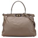 Fendi Brown Medium Calfskin Peekaboo Iconic Satchel
