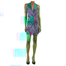 Green mesh tie-dye printed mini dress - size XS - Autre Marque