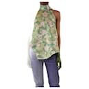 Green floral jacquard halterneck top - size XS - Autre Marque