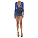 Blue sheer all-over printed mesh mini dress - size XS - Autre Marque