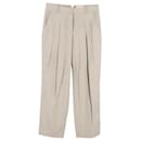  The Frankie Shop Pleated Tailored Trousers in Beige Wool - Autre Marque