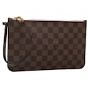 LOUIS VUITTON Damier Ebene Neverfull MM Pouch LV Auth gh698 - Louis Vuitton