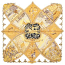 Hermès Carré 90 "LA VIE a CHEVAL" Silk handkerchief in Black x Yellow