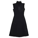  Alexander Mcqueen Lace High-Neck Midi Dress in Black Cotton