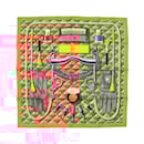 Hermès Carré 90 "BEAUTE COMPOSEE" Silk handkerchief in Orange