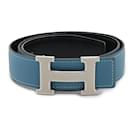 Hermes H Guilloche Leather Belt - Hermès