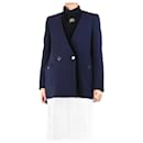 Navy blue wool crepe jacket - size UK 10 - Autre Marque