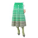 Green and white knit midi skirt - size L - Autre Marque