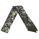 Hermès Brown La Folle Parade Silk Twilly Scarf