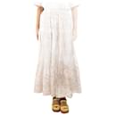 Orange floral printed midi skirt - size UK 8 - Autre Marque