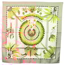 Écharpe HERMES Carré 90 ""BRAZIL"" Soie Beige Auth am9005 - Hermès