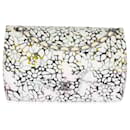 Chanel Multicolor White Cut Out Floral Jumbo Double Flap Bag