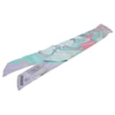 Hermès Blue Caleche Mors Et Bouteilles Silk Twilly Scarf