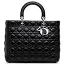 Dior Black Large Lambskin Cannage Lady Dior