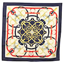 HERMES Carré 90 Écharpe "Eperon d'or" Soie Marine Auth 142397 - Hermès